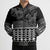 Black Taniko Kowhaiwhai Tukutuku Motif Bomber Puffer Jacket - Polynesian Pride