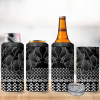 Black Taniko Kowhaiwhai Tukutuku Motif 4 in 1 Can Cooler Tumbler