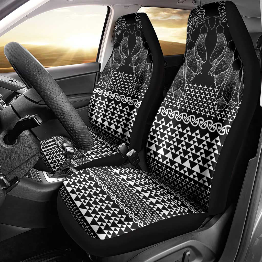 Black Taniko Kowhaiwhai Tukutuku Motif Car Seat Cover
