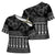 Black Taniko Kowhaiwhai Tukutuku Motif Cross Shoulder Shirt - Polynesian Pride