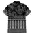 Black Taniko Kowhaiwhai Tukutuku Motif Family Matching Long Sleeve Bodycon Dress and Hawaiian Shirt