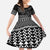Black Taniko Kowhaiwhai Tukutuku Motif Family Matching Mermaid Dress and Hawaiian Shirt