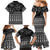 Black Taniko Kowhaiwhai Tukutuku Motif Family Matching Mermaid Dress and Hawaiian Shirt