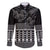 Black Taniko Kowhaiwhai Tukutuku Motif Family Matching Mermaid Dress and Hawaiian Shirt