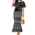 Black Taniko Kowhaiwhai Tukutuku Motif Family Matching Mermaid Dress and Hawaiian Shirt