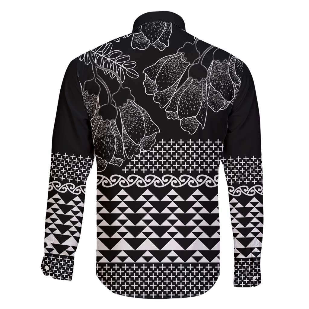 Black Taniko Kowhaiwhai Tukutuku Motif Family Matching Puletasi and Hawaiian Shirt LT9 - Polynesian Pride