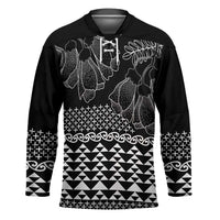 Black Taniko Kowhaiwhai Tukutuku Motif Hockey Jersey - Polynesian Pride