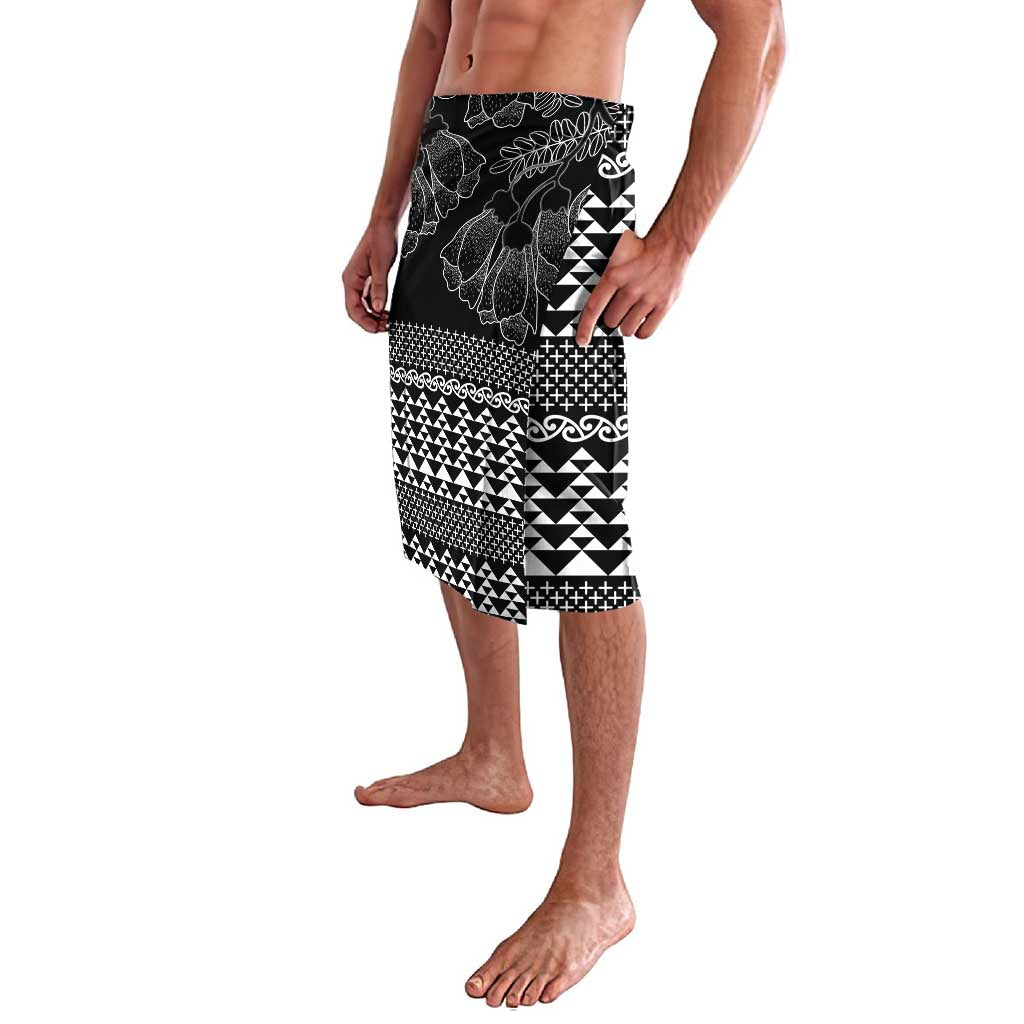 Black Taniko Kowhaiwhai Tukutuku Motif Lavalava