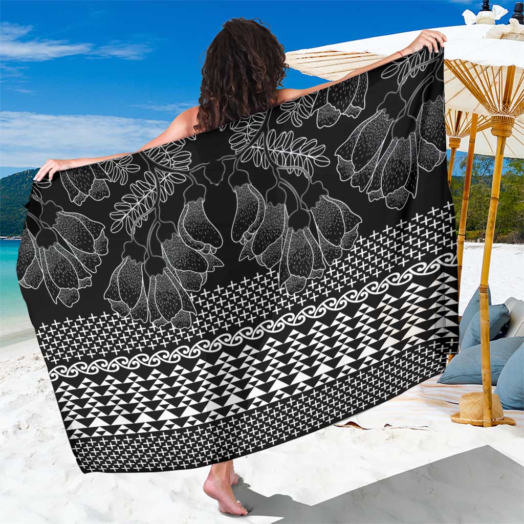 Black Taniko Kowhaiwhai Tukutuku Motif Sarong