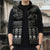 Black Taniko Kowhaiwhai Tukutuku Motif Sleeveless Puffer Jacket - Polynesian Pride