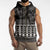 Black Taniko Kowhaiwhai Tukutuku Motif Sleeveless Zip Hoodie - Polynesian Pride