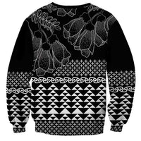 Black Taniko Kowhaiwhai Tukutuku Motif Sweatshirt
