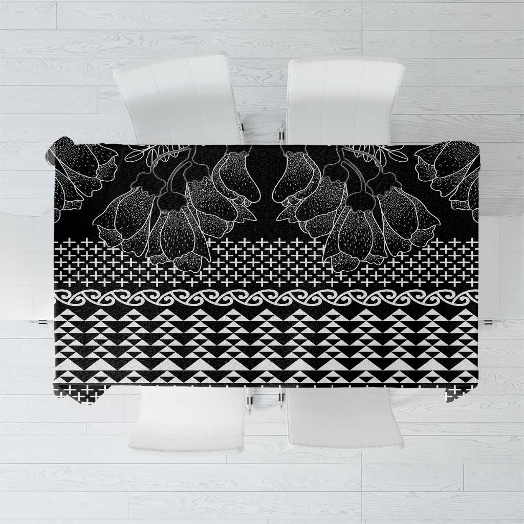 Black Taniko Kowhaiwhai Tukutuku Motif Tablecloth
