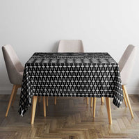 Black Taniko Kowhaiwhai Tukutuku Motif Tablecloth