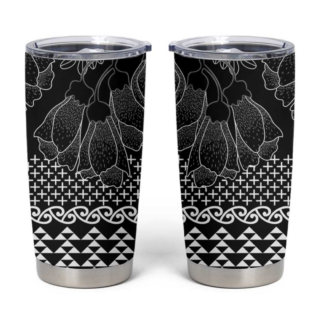 Black Taniko Kowhaiwhai Tukutuku Motif Tumbler Cup