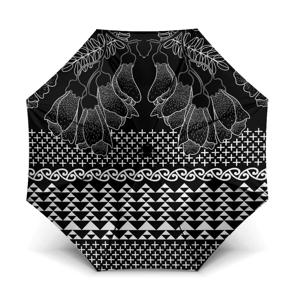 Black Taniko Kowhaiwhai Tukutuku Motif Umbrella - Polynesian Pride