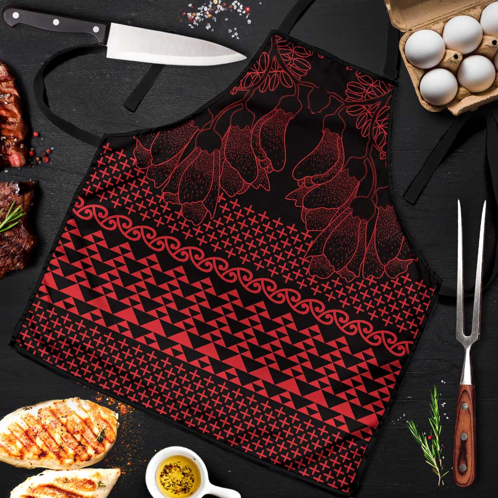Red Taniko Kowhaiwhai Tukutuku Motif Apron - Polynesian Pride