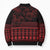 Red Taniko Kowhaiwhai Tukutuku Motif Bomber Puffer Jacket - Polynesian Pride