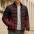 Red Taniko Kowhaiwhai Tukutuku Motif Bomber Puffer Jacket - Polynesian Pride