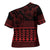 Red Taniko Kowhaiwhai Tukutuku Motif Cross Shoulder Shirt - Polynesian Pride
