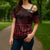 Red Taniko Kowhaiwhai Tukutuku Motif Cross Shoulder Shirt - Polynesian Pride