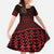 Red Taniko Kowhaiwhai Tukutuku Motif Family Matching Mermaid Dress and Hawaiian Shirt