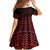 Red Taniko Kowhaiwhai Tukutuku Motif Family Matching Mermaid Dress and Hawaiian Shirt