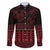 Red Taniko Kowhaiwhai Tukutuku Motif Family Matching Mermaid Dress and Hawaiian Shirt
