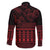 Red Taniko Kowhaiwhai Tukutuku Motif Family Matching Mermaid Dress and Hawaiian Shirt