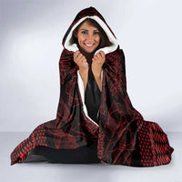 Red Taniko Kowhaiwhai Tukutuku Motif Hooded Blanket