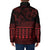 Red Taniko Kowhaiwhai Tukutuku Motif Padded Jacket - Polynesian Pride