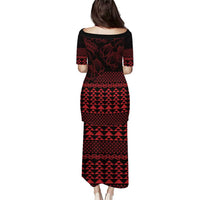 Red Taniko Kowhaiwhai Tukutuku Motif Puletasi