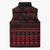 Red Taniko Kowhaiwhai Tukutuku Motif Sleeveless Puffer Jacket - Polynesian Pride