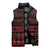 Red Taniko Kowhaiwhai Tukutuku Motif Sleeveless Puffer Jacket - Polynesian Pride