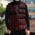 Red Taniko Kowhaiwhai Tukutuku Motif Sleeveless Puffer Jacket - Polynesian Pride