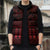 Red Taniko Kowhaiwhai Tukutuku Motif Sleeveless Puffer Jacket - Polynesian Pride