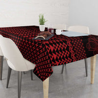 Red Taniko Kowhaiwhai Tukutuku Motif Tablecloth