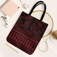 Red Taniko Kowhaiwhai Tukutuku Motif Tote Bag - Polynesian Pride