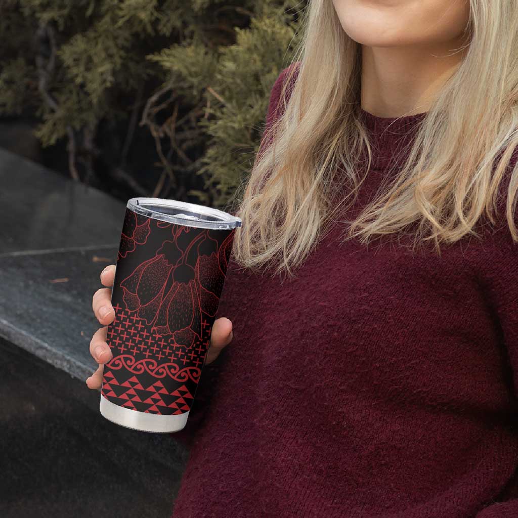 Red Taniko Kowhaiwhai Tukutuku Motif Tumbler Cup