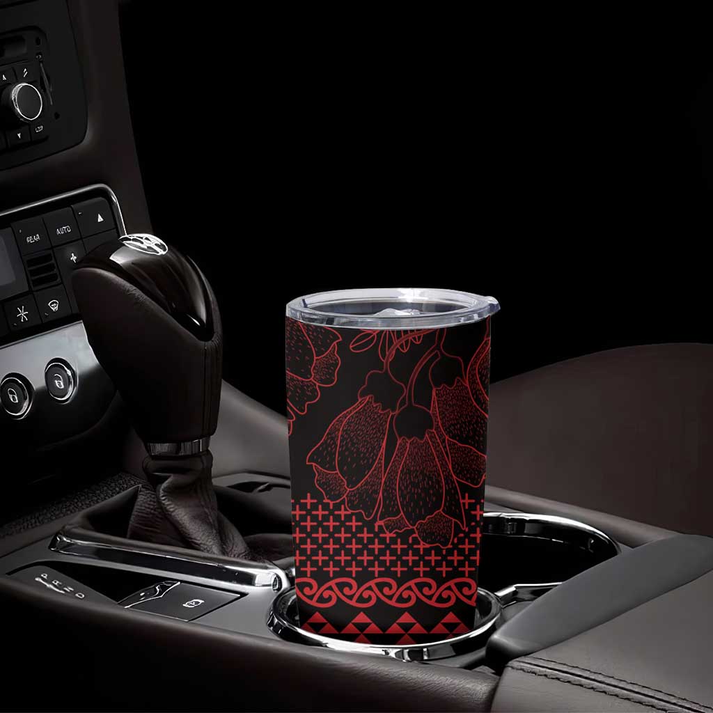 Red Taniko Kowhaiwhai Tukutuku Motif Tumbler Cup