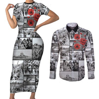 ANZAC Day Gallipoli Campaign Couples Matching Short Sleeve Bodycon Dress and Long Sleeve Button Shirt To The End They Remain LT9 Black - Polynesian Pride