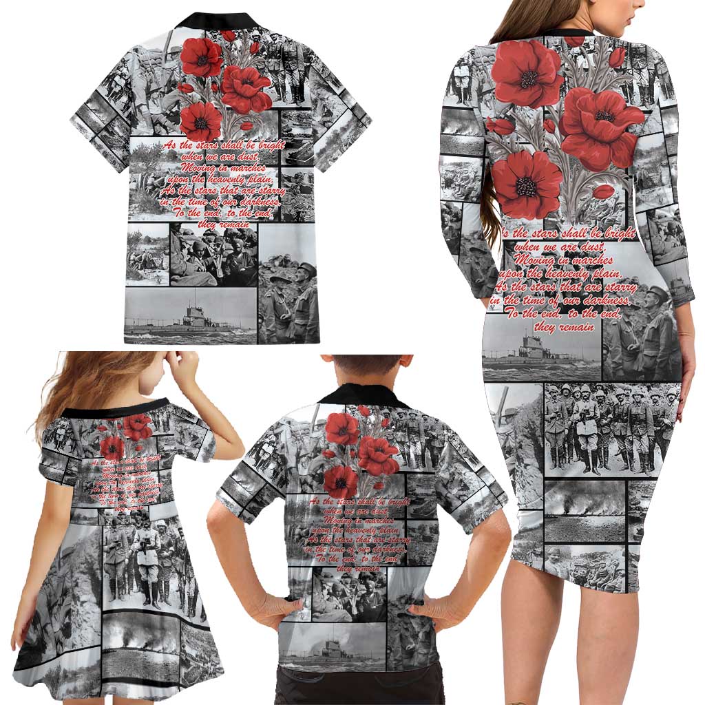 ANZAC Day Gallipoli Campaign Family Matching Long Sleeve Bodycon Dress and Hawaiian Shirt To The End They Remain LT9 - Polynesian Pride