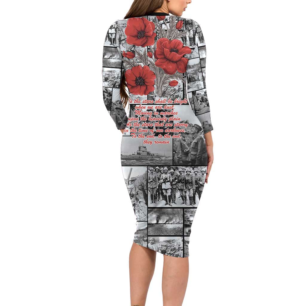 ANZAC Day Gallipoli Campaign Family Matching Long Sleeve Bodycon Dress and Hawaiian Shirt To The End They Remain LT9 - Polynesian Pride