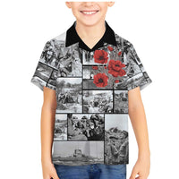 ANZAC Day Gallipoli Campaign Family Matching Mermaid Dress and Hawaiian Shirt To The End They Remain LT9 Son's Shirt Black - Polynesian Pride
