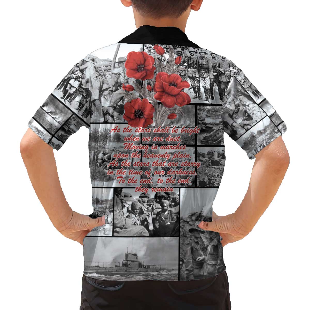 ANZAC Day Gallipoli Campaign Family Matching Off The Shoulder Long Sleeve Dress and Hawaiian Shirt To The End They Remain LT9 - Polynesian Pride