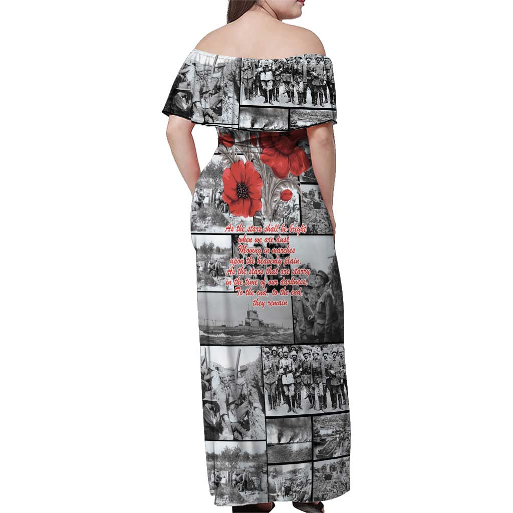 ANZAC Day Gallipoli Campaign Family Matching Off Shoulder Maxi Dress and Hawaiian Shirt To The End They Remain