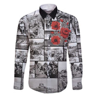 ANZAC Day Gallipoli Campaign Family Matching Off Shoulder Short Dress and Hawaiian Shirt To The End They Remain LT9 Dad's Shirt - Long Sleeve Black - Polynesian Pride