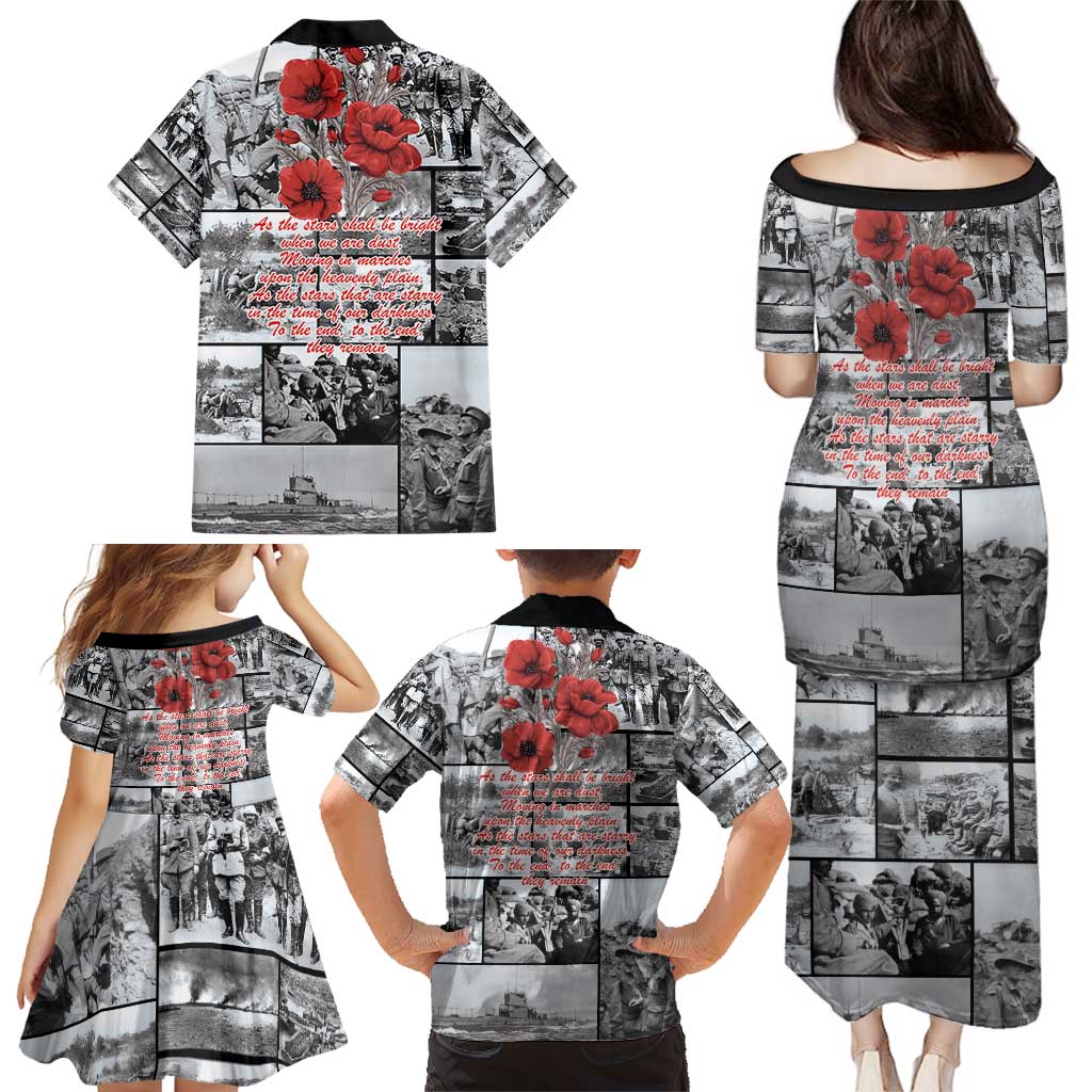 ANZAC Day Gallipoli Campaign Family Matching Puletasi and Hawaiian Shirt To The End They Remain LT9 - Polynesian Pride