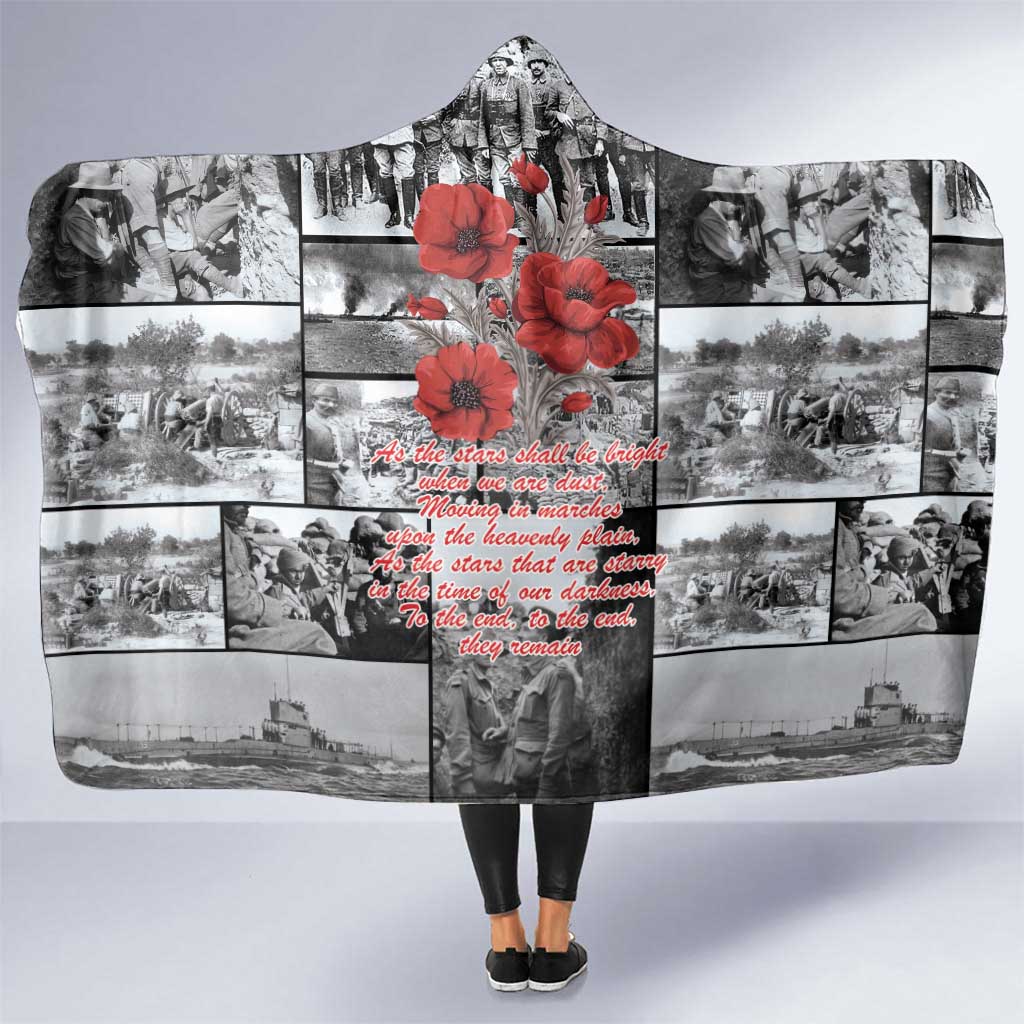 ANZAC Day Gallipoli Campaign Hooded Blanket To The End They Remain