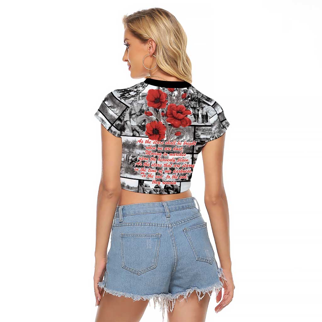 ANZAC Day Gallipoli Campaign Raglan Cropped T Shirt To The End They Remain
